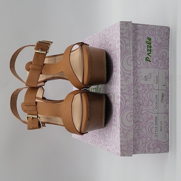 853- Vegan Pazzle Platform Sandals Size 8 NWT - Picture 6 of 12